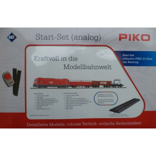 Zestaw startowy lokomotywy Herkules ÖBB z 3 wagonami towarowymi  Piko 97948 H0